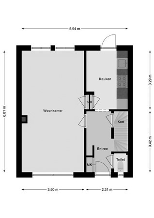 Floorplan - Brabantstraat 51, 5346 PA Oss